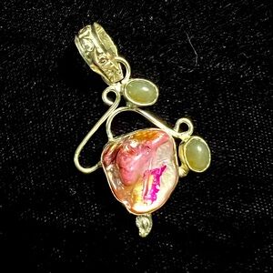 Blister pearl & opalite 925 pendant